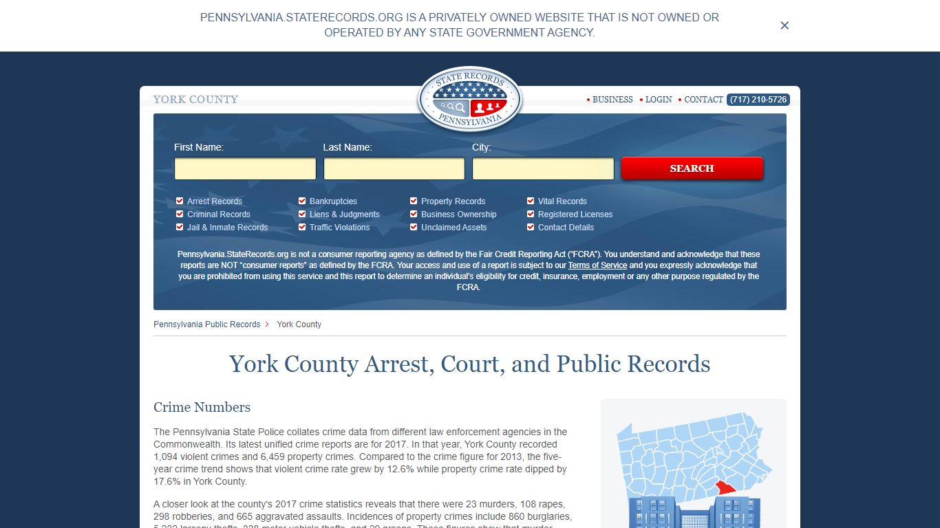 York County Arrest, Court, and Public Records